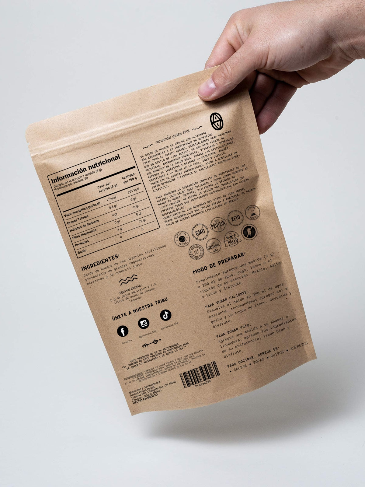 Polvo de caldo de hueso instantáneo
